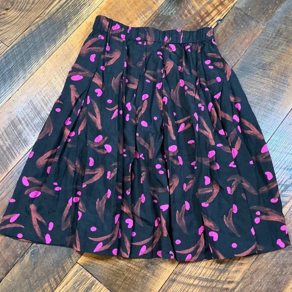 Jamilla Okubo x Gorman Abstract Print Pleated Skirt Black Pink Size 8 | Limited - Picture 2 of 6